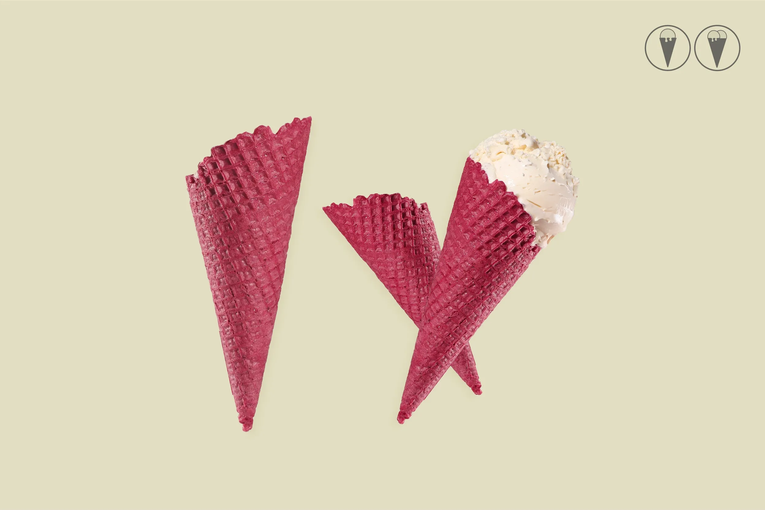 Süße Waffeltüte, rot, Ø 5 x H 13 cm, Kt. Nr. S1 (500er Karton)