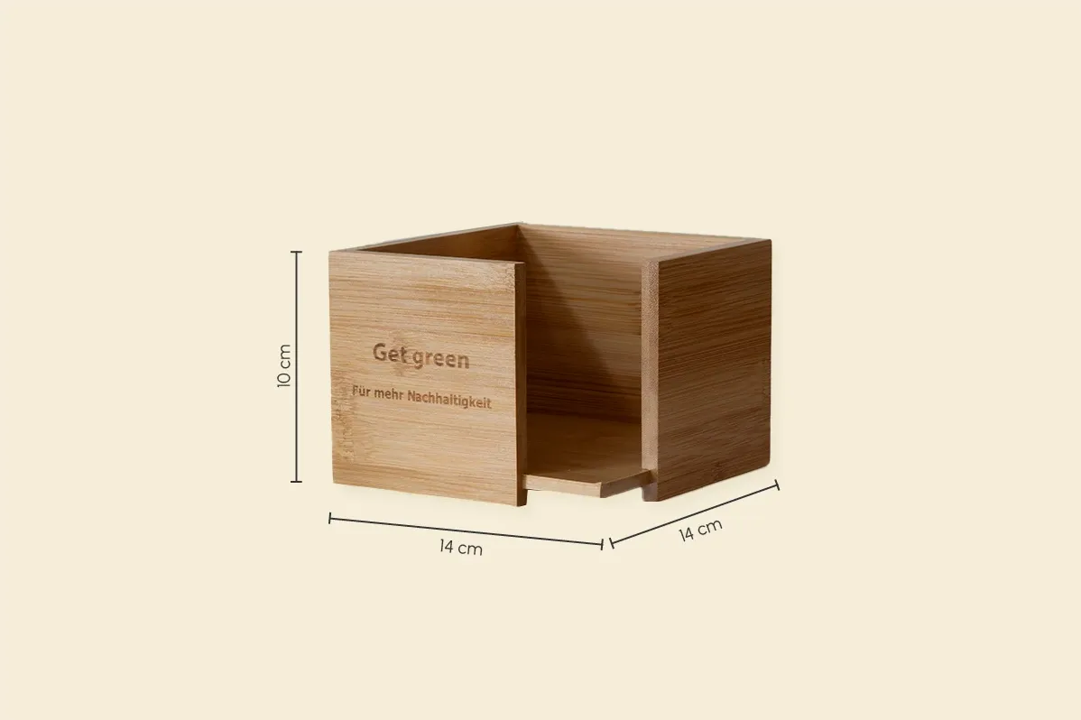 Serviettenspender aus Bambus, L 14 cm x B 14 cm x H 10 cm