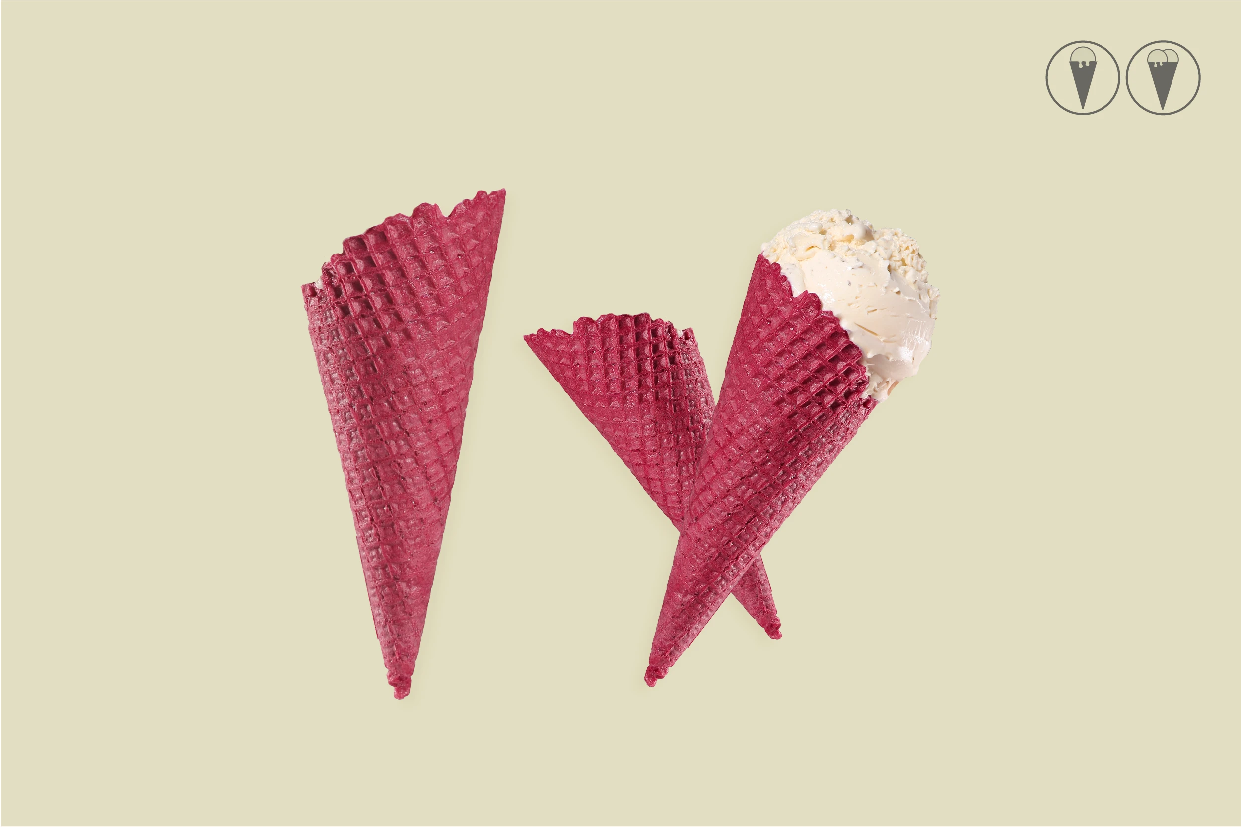 Süße Waffeltüte, rot, Ø 5 x H 13 cm, Kt. Nr. S1 (500er Karton)