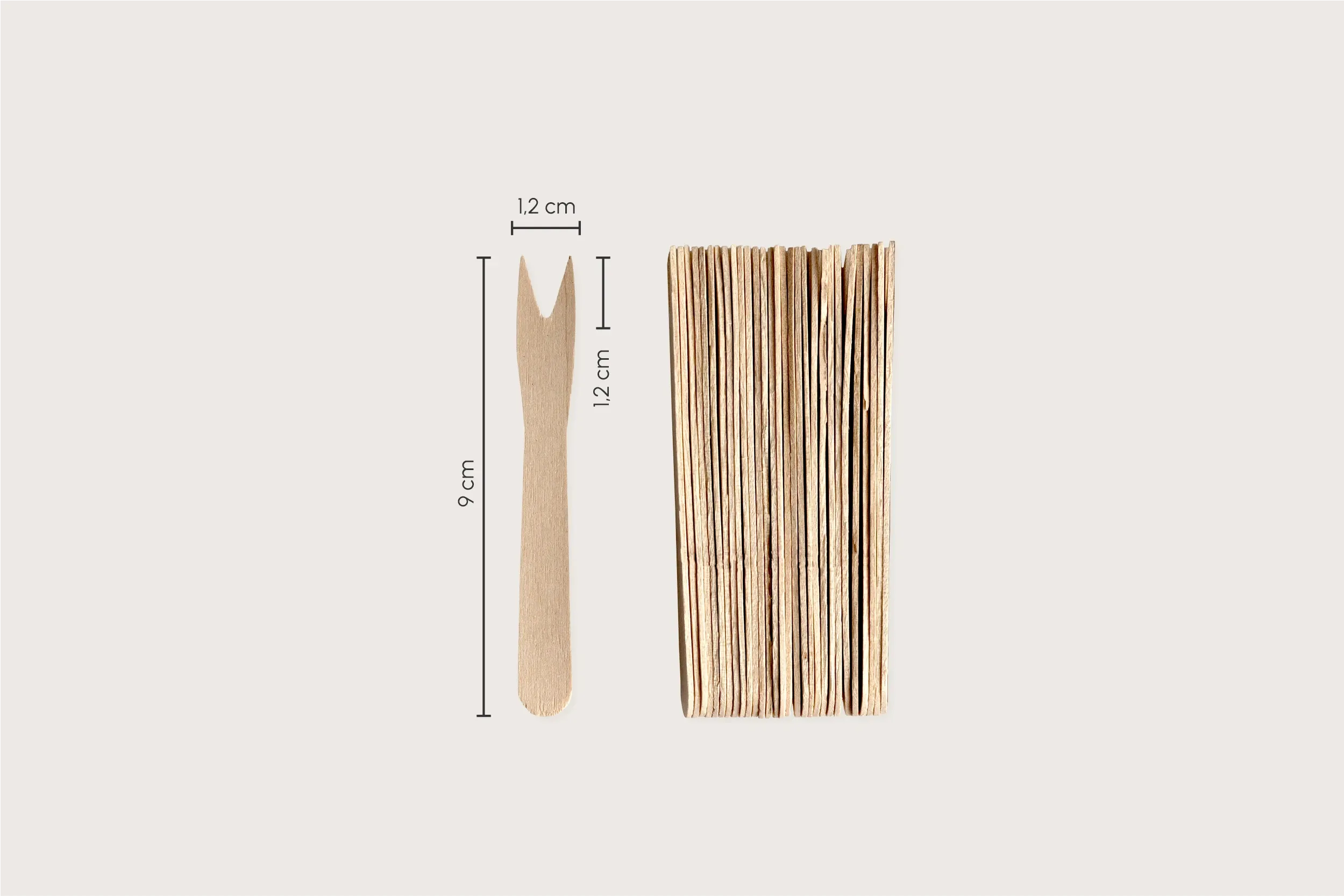 Holz-Pommesgabel, ca. 9 cm (10.000er Karton)