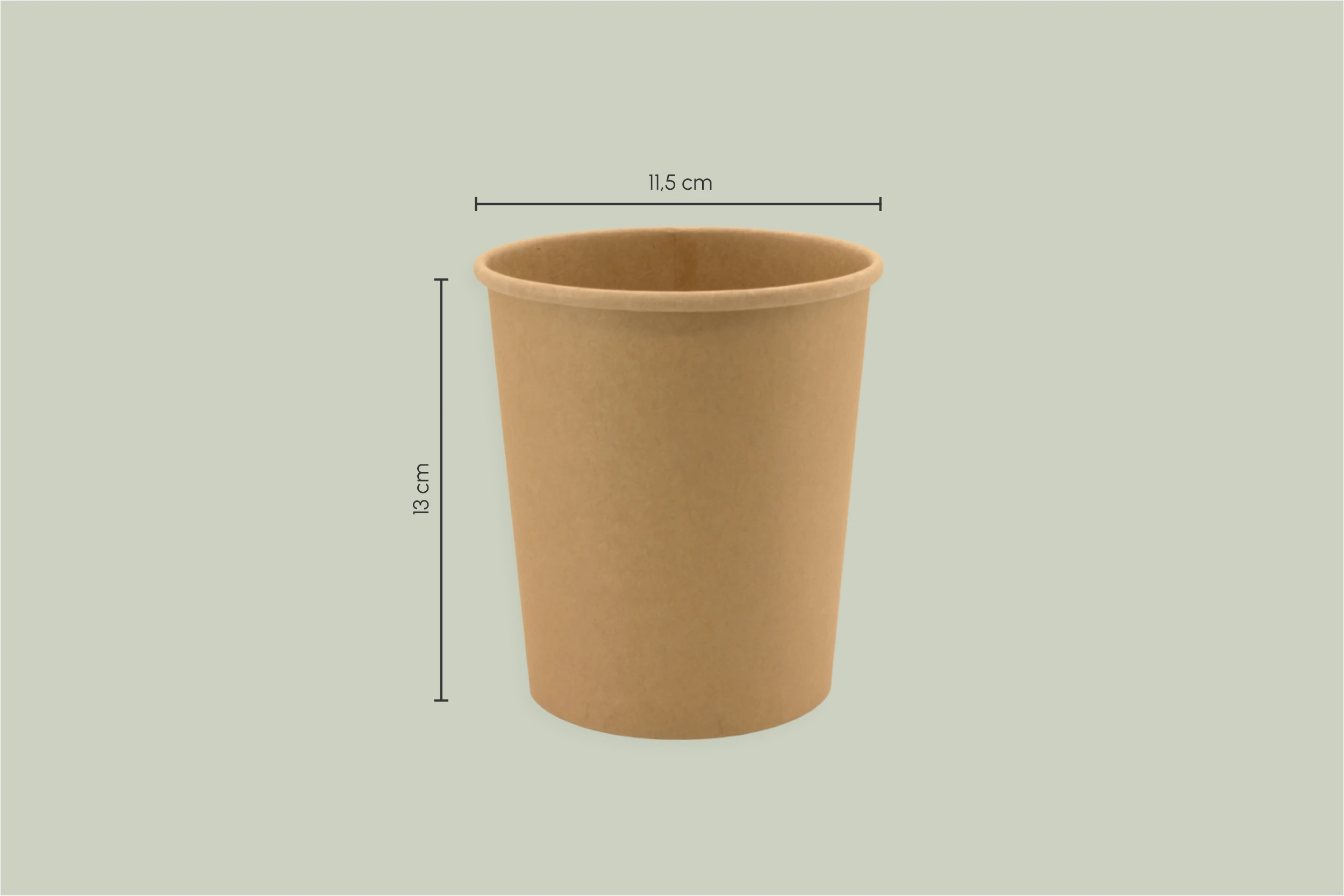 Papp-Suppenbecher, braun, 940 ml, Ø oben 11,8 x Ø unten 9,6 x Höhe 13,1 cm (500er Karton)