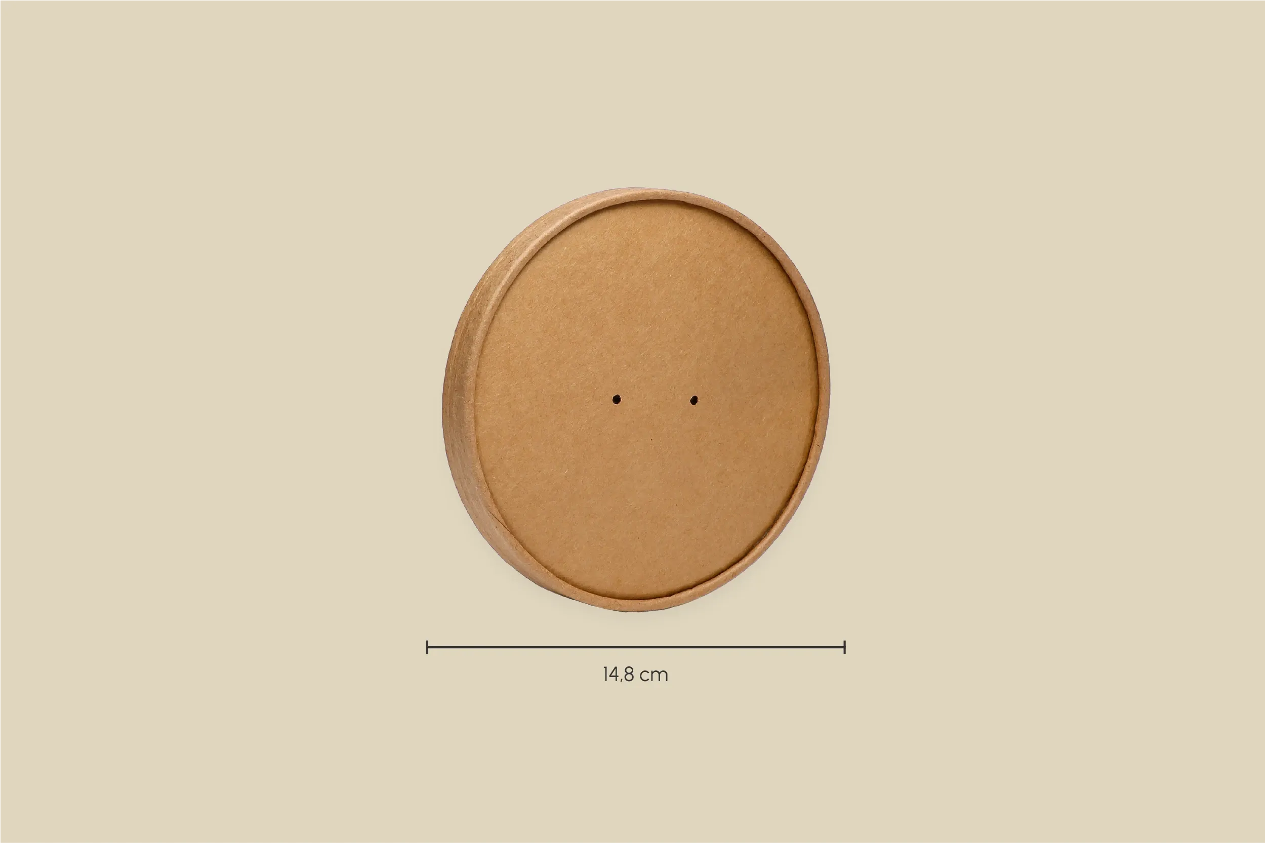 Papp-Deckel für 500 ml, 700 & 1.000 ml Salatschale, braun, rund, Ø 14,8 cm (300er Karton)
