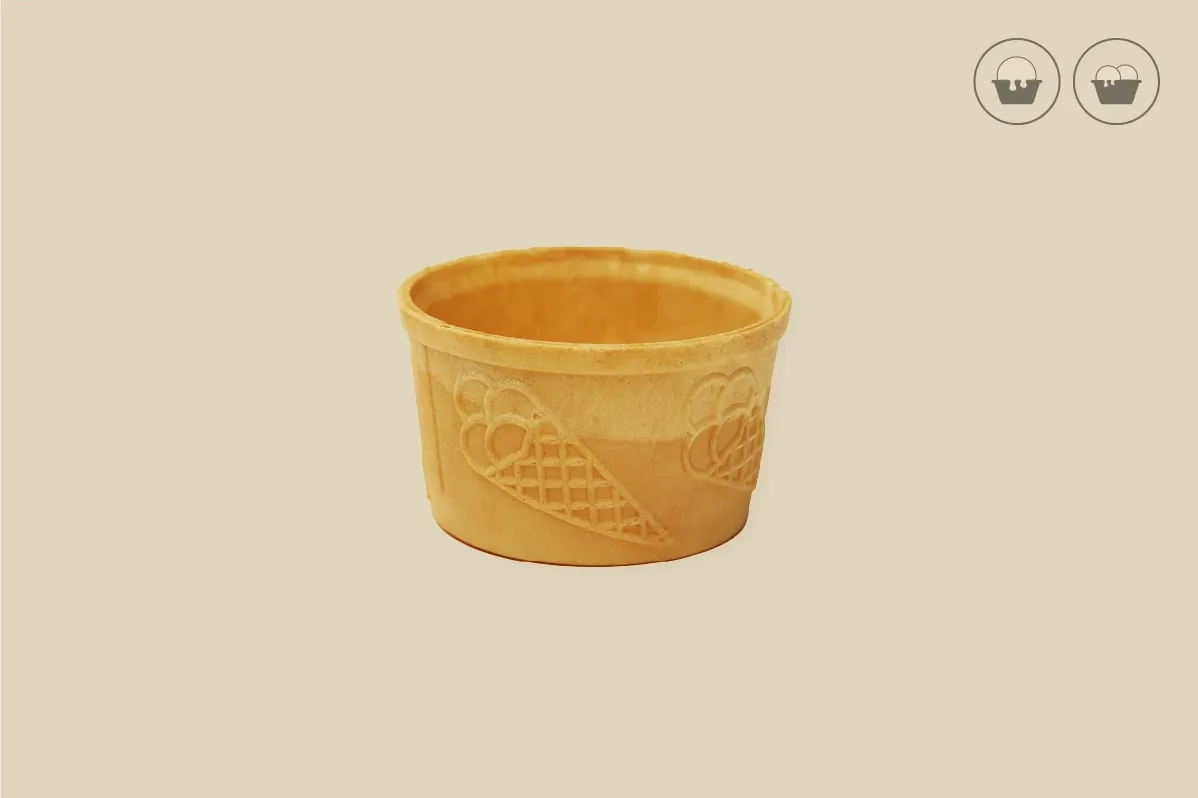 Waffelbecher, halbsüß, 155 ml, Ø 8 x H 4,7 cm, Kt. Nr. 62 (208er Karton)