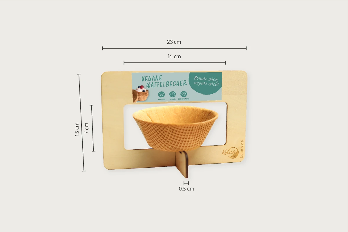 Holzdisplay für Waffelbecher