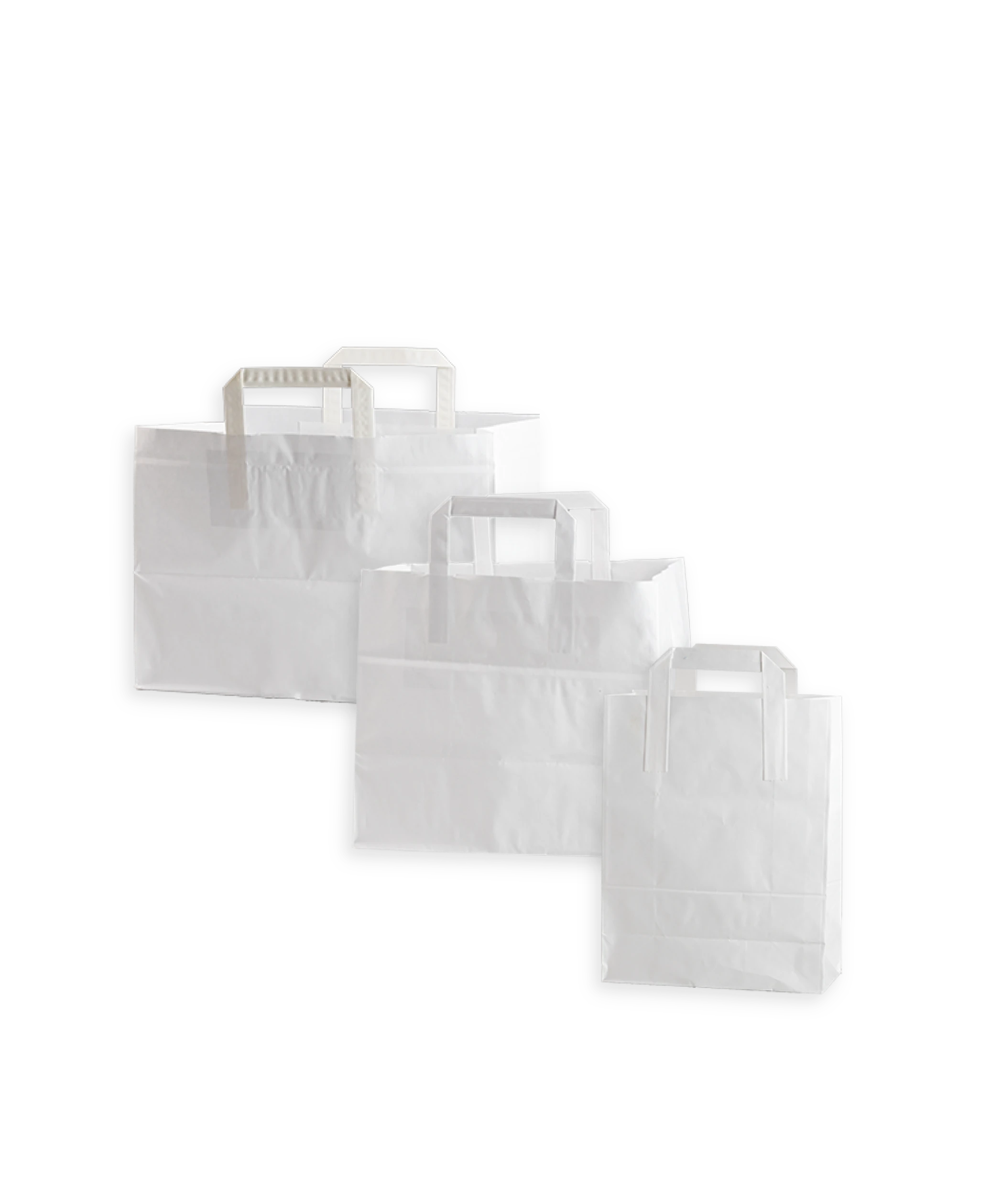 Papp-Tragetasche, weiß, L 22 + B 10,5 x H 30 cm, 70 G / QM (300er Karton) Papp-Tragetasche, weiß, L 22 + B 10,5 x H 30 cm, 70 G / QM (300er Karton)