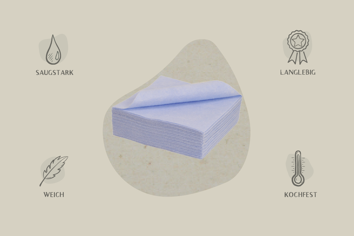 Vliestücher 38x38cm Allzwecktücher blau 110g (10er Packung)