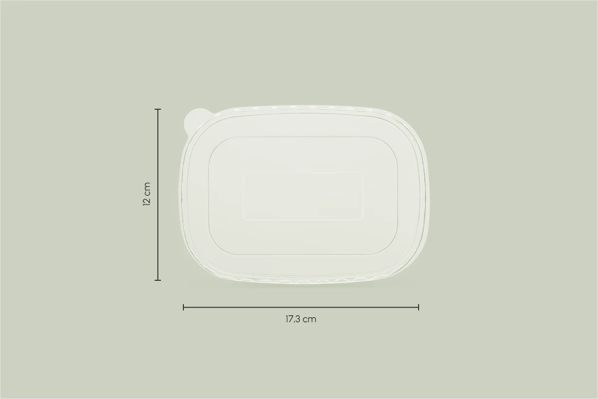 PET-Deckel, transparent, eckig, für Salatschale L 17,3 x B 12,1 cm (300er Karton)