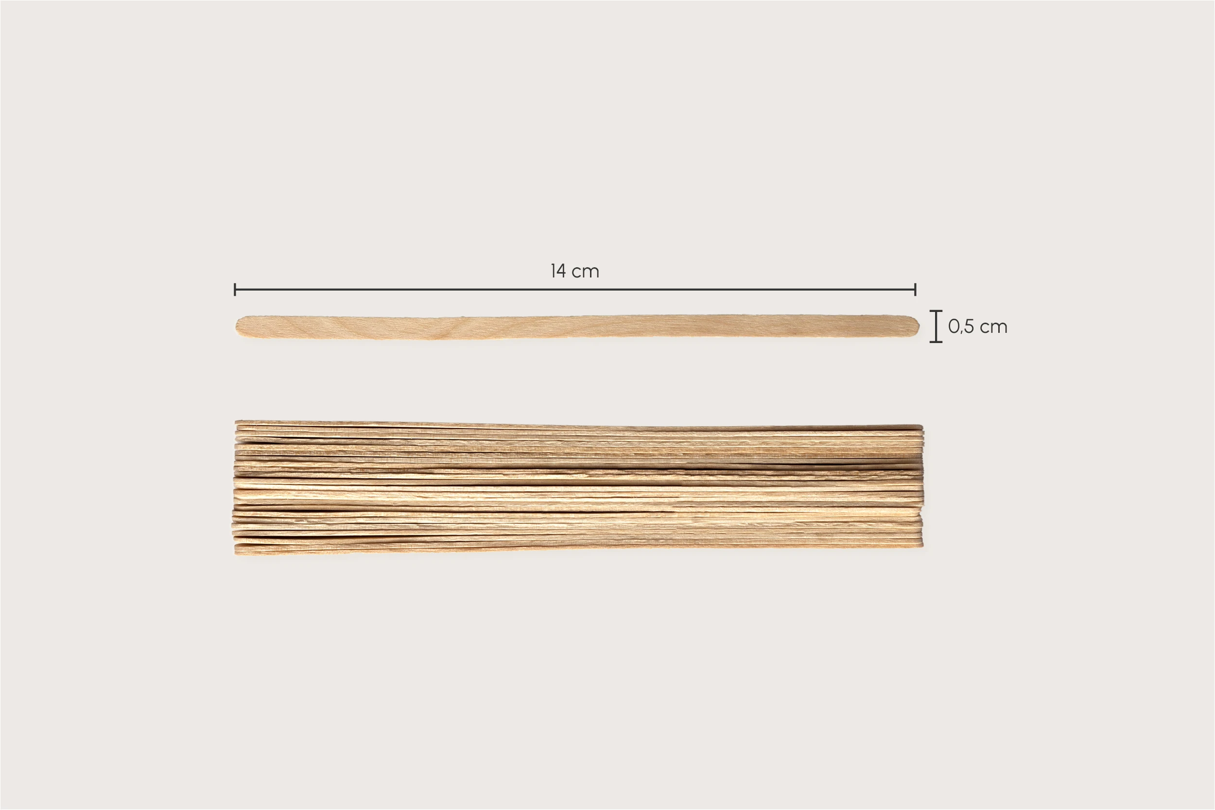 Holz-Rührstäbchen, L 14 x B 0,5 cm (1.000er Packung)