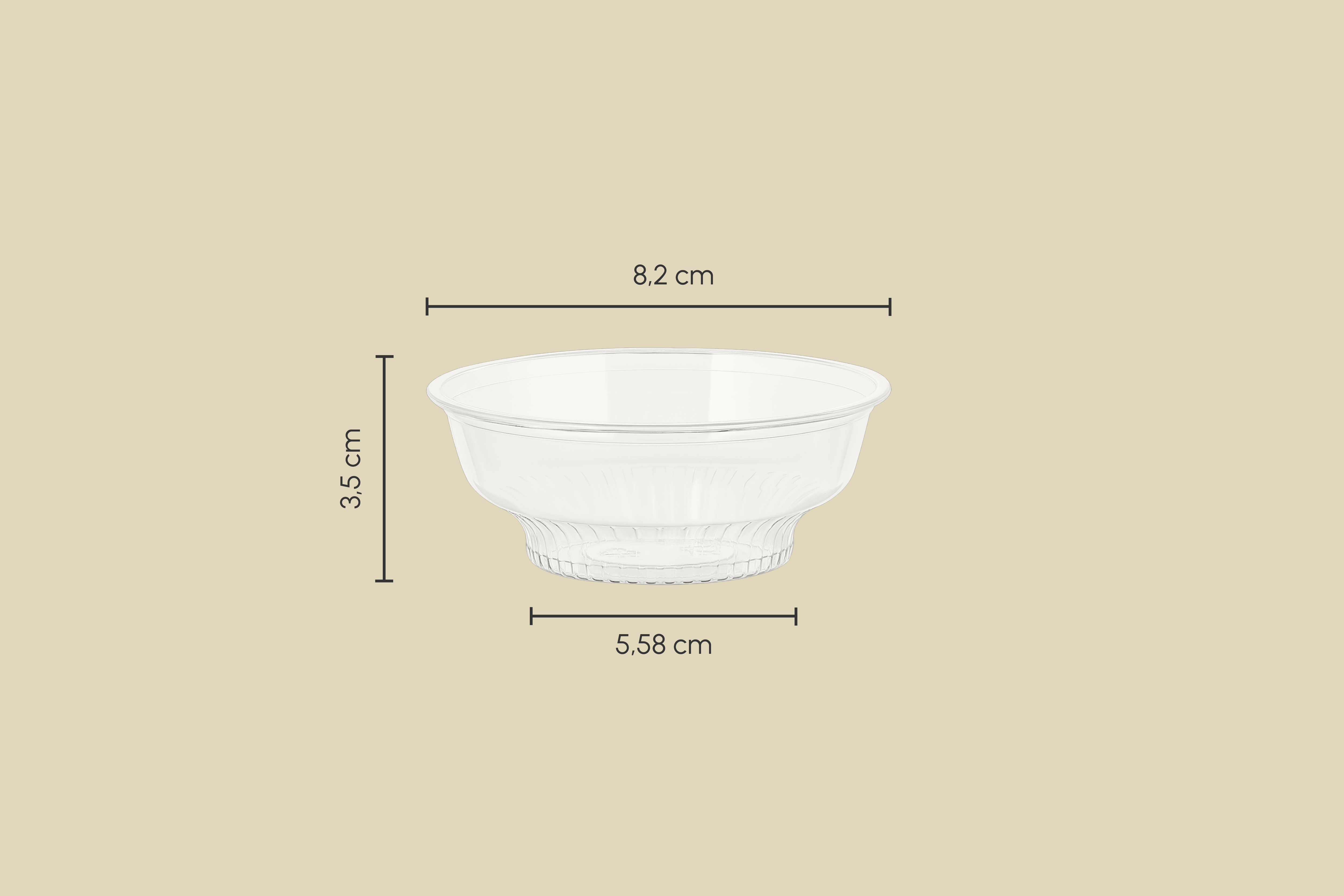 PET-Eisbecher, Tulpen-Form, transparent, 130ml, Ø oben 8,2 x Ø unten 5,58 x Höhe 3,5 cm (1.000er Karton)